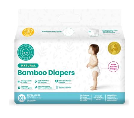 Toes Absorbent Natural Bamboo Diapers 36 Pack