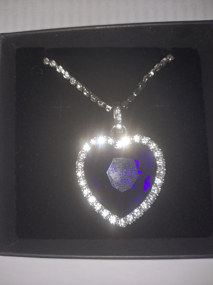 Titanic Heart of Ocean blue heart love forever pendant Necklace