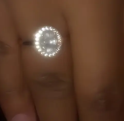 Halo rose engagement ring