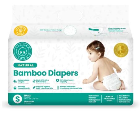 Toes Absorbent Natural Bamboo Diapers 36 Pack