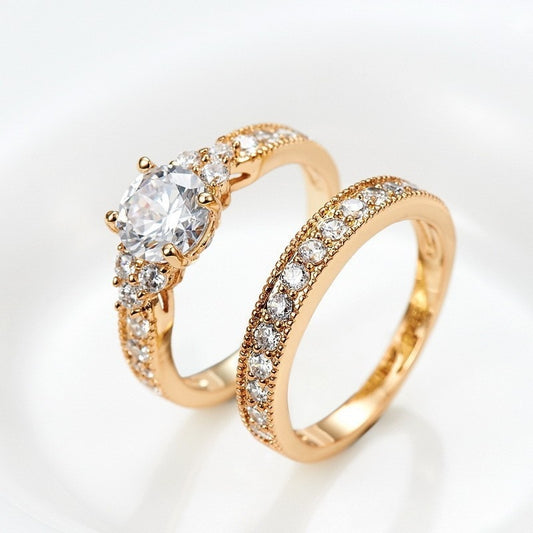 2 Carat Diamant Rings Bride Sets for Women