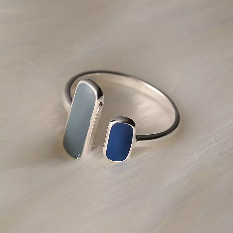 Azure Allure: Retro Blue Ring
