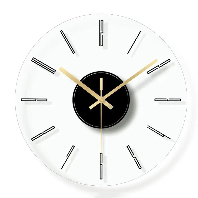 Nordic Glass Silent Modern Transparent Clock